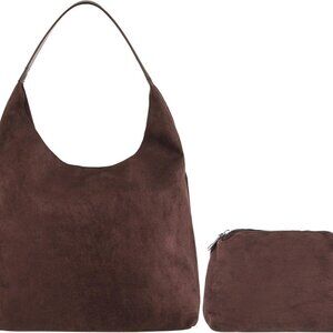 Suede Tote Bag Women Large Capacity Shoulder Purse Casual Work Commuter